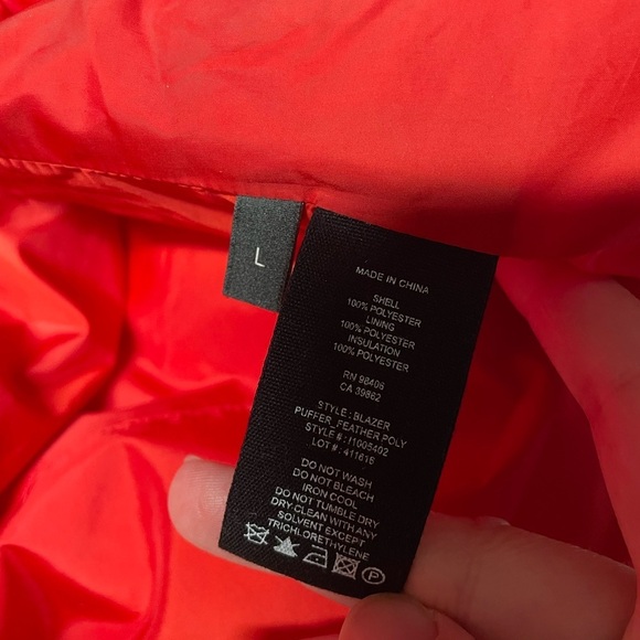 Theory puffer coat red blazer women’s size large career streetwear - Picture 8 of 9